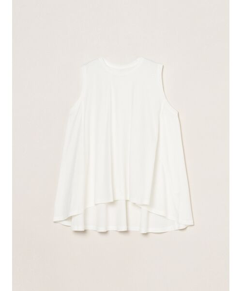three dots / スリードッツ タンクトップ | Dry cotton dress tee drape tank（white）