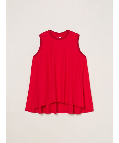 three dots / スリードッツ タンクトップ | Dry cotton dress tee drape tank（red）