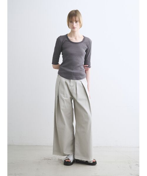 three dots / スリードッツ Tシャツ | Shiny rib jessica | 詳細9