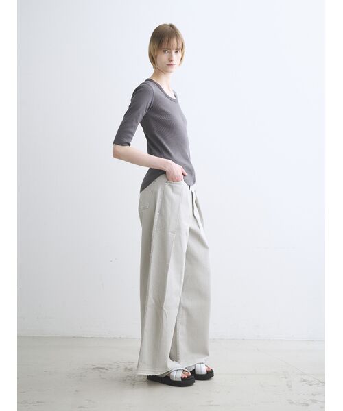 three dots / スリードッツ Tシャツ | Shiny rib jessica | 詳細10