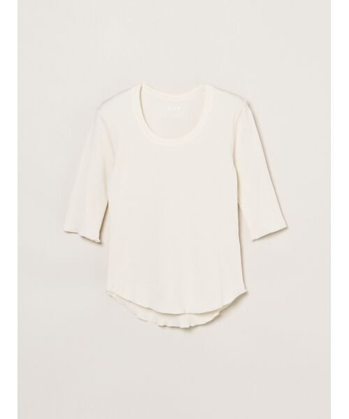 three dots / スリードッツ Tシャツ | Shiny rib jessica（ivory）