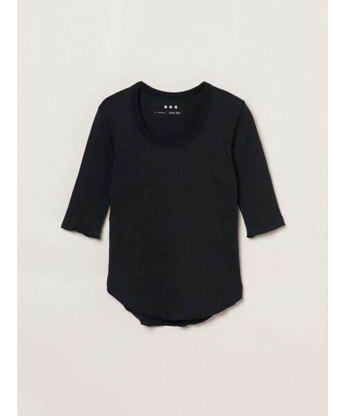three dots / スリードッツ Tシャツ | Shiny rib jessica（black）