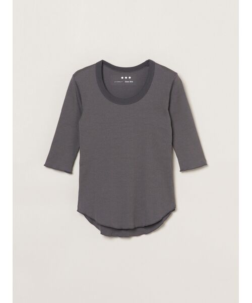 three dots / スリードッツ Tシャツ | Shiny rib jessica（charcoal）
