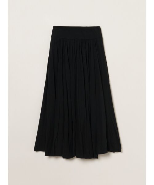 three dots / スリードッツ スカート | Jersey colette windflair skirt（black）