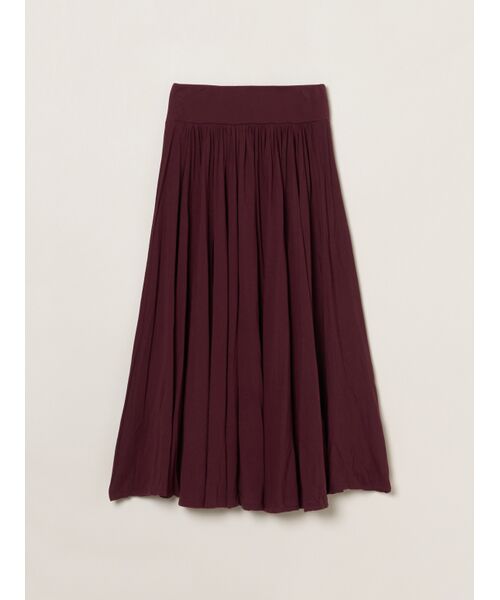 three dots / スリードッツ スカート | Jersey colette windflair skirt（burgundy）