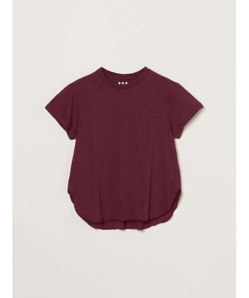 three dots / スリードッツ Tシャツ | Organic slub crew neck（burgundy）