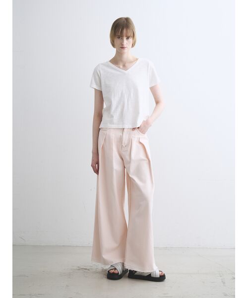 three dots / スリードッツ Tシャツ | Organic slub v neck | 詳細9