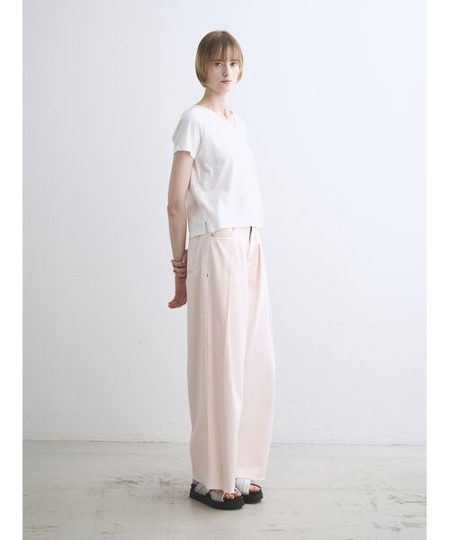 three dots / スリードッツ Tシャツ | Organic slub v neck | 詳細10