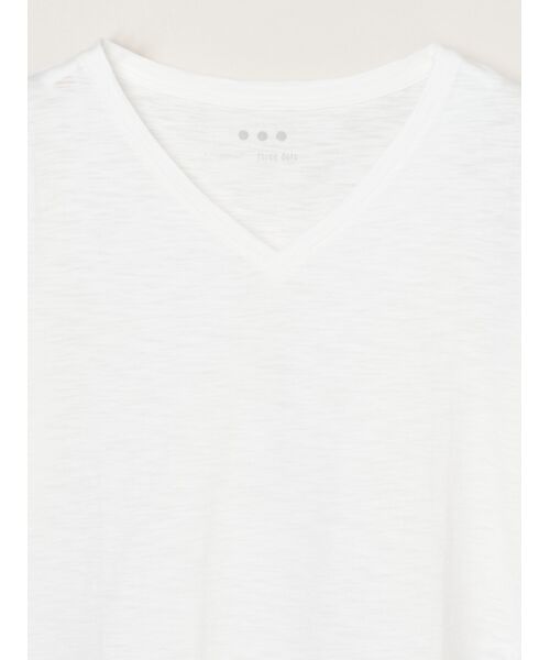 three dots / スリードッツ Tシャツ | Organic slub v neck | 詳細2