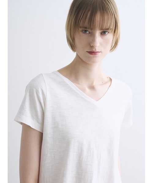 three dots / スリードッツ Tシャツ | Organic slub v neck | 詳細7