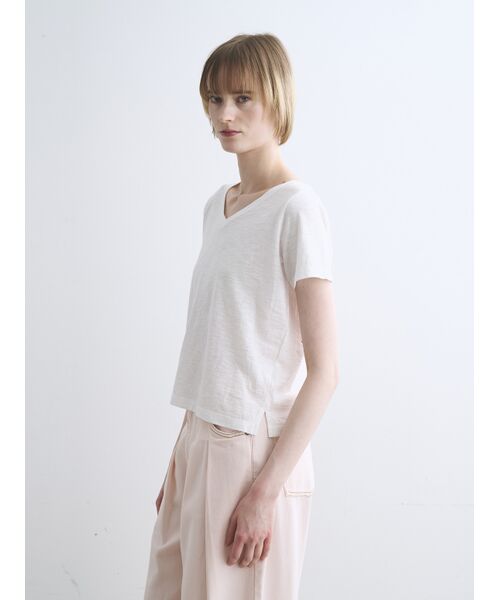 three dots / スリードッツ Tシャツ | Organic slub v neck | 詳細8