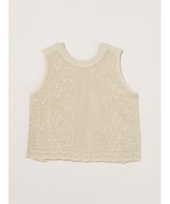 three dots / スリードッツ タンクトップ | Panama lace 2way tank