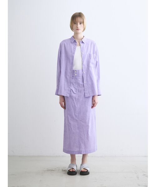 three dots / スリードッツ スカート | Cotton linen narrow skirt | 詳細9