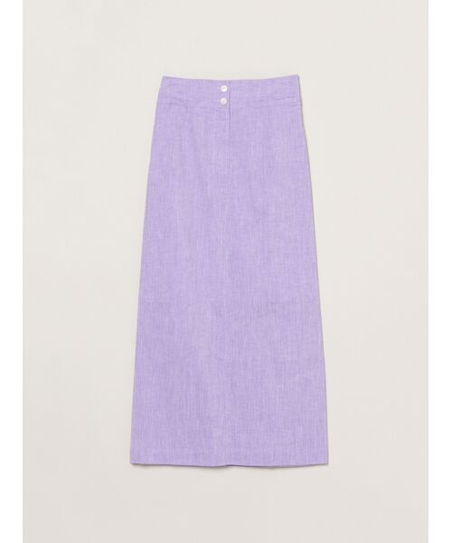 three dots / スリードッツ スカート | Cotton linen narrow skirt（purple）