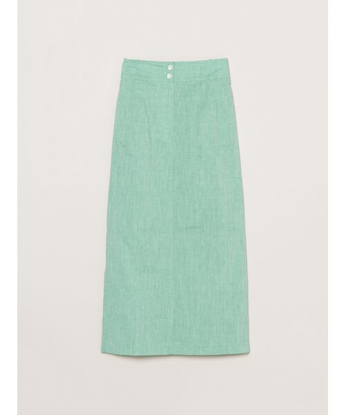 three dots / スリードッツ スカート | Cotton linen narrow skirt（green）