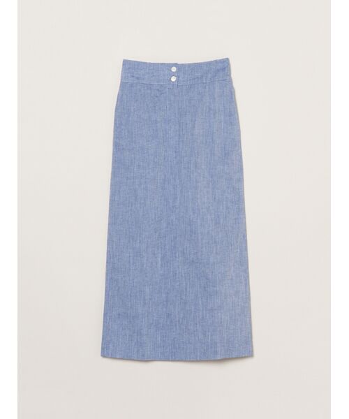 three dots / スリードッツ スカート | Cotton linen narrow skirt（navy）