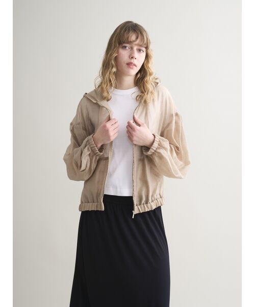 three dots / スリードッツ パーカー | Shiny shirt zip up hoody | 詳細6