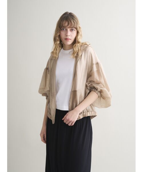 three dots / スリードッツ パーカー | Shiny shirt zip up hoody | 詳細8