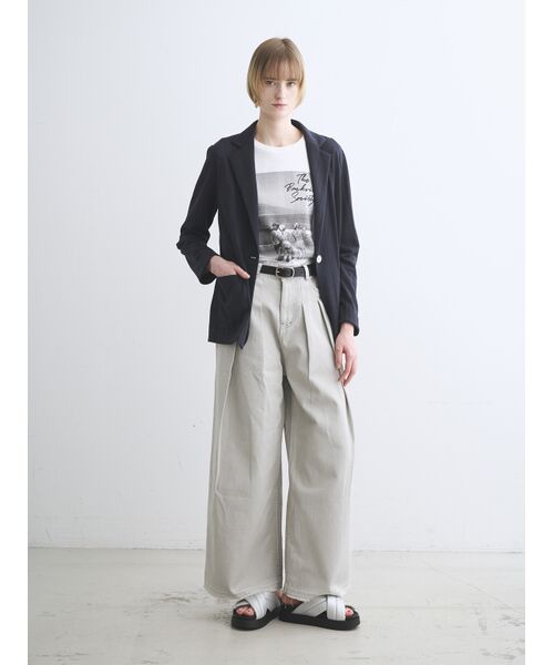 three dots / スリードッツ テーラードジャケット | Sheer terry jacket | 詳細10