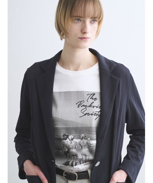 three dots / スリードッツ テーラードジャケット | Sheer terry jacket | 詳細7