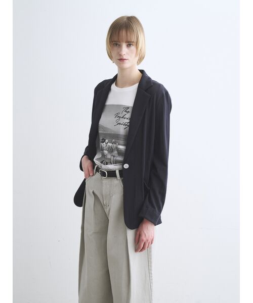three dots / スリードッツ テーラードジャケット | Sheer terry jacket | 詳細8