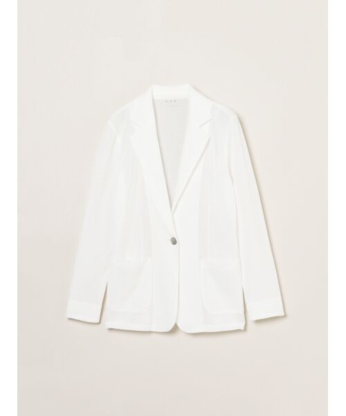 three dots / スリードッツ テーラードジャケット | Sheer terry jacket（white）