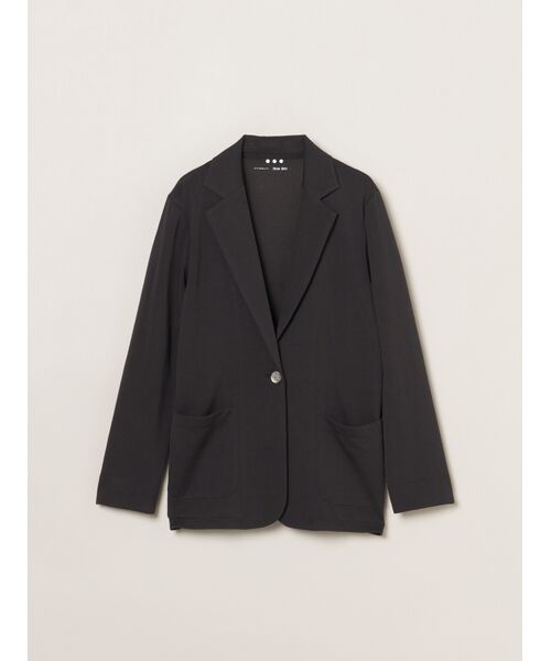 three dots / スリードッツ テーラードジャケット | Sheer terry jacket（soft black）
