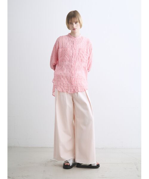 three dots / スリードッツ その他トップス | Shirring swell shirt | 詳細9