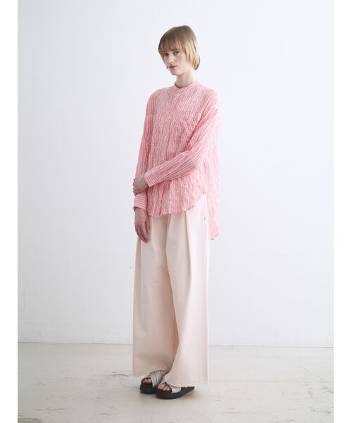 three dots / スリードッツ その他トップス | Shirring swell shirt | 詳細10