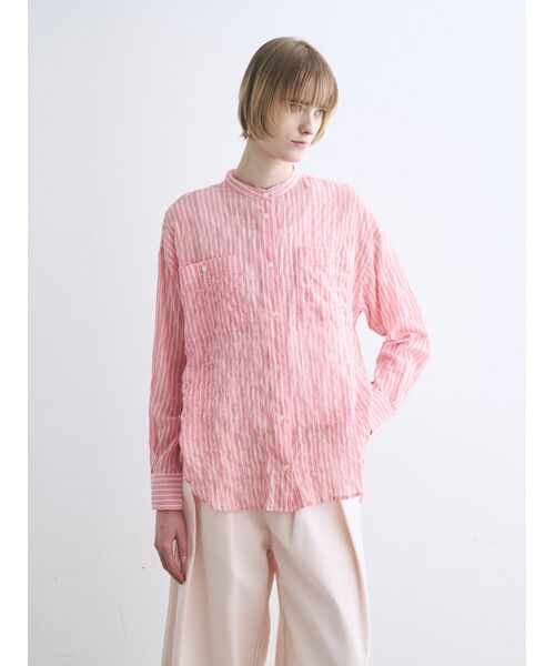 three dots / スリードッツ その他トップス | Shirring swell shirt | 詳細6