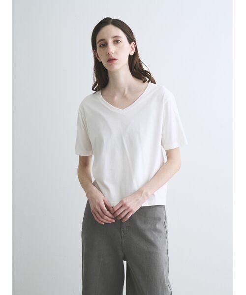three dots / スリードッツ Tシャツ | Suvin 28 jersey v neck tee | 詳細8