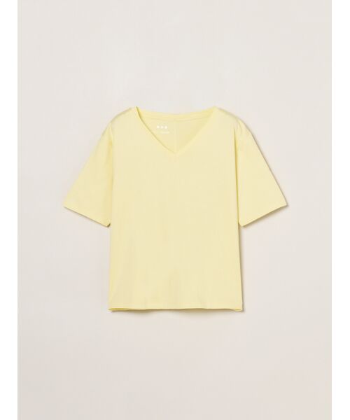 three dots / スリードッツ Tシャツ | Suvin 28 jersey v neck tee（lemon）