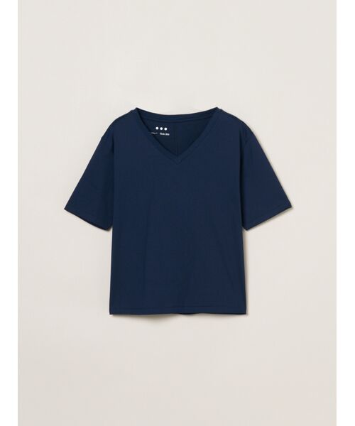 three dots / スリードッツ Tシャツ | Suvin 28 jersey v neck tee（midnight blue）