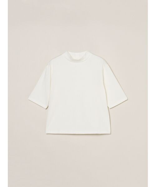 three dots / スリードッツ Tシャツ | Suvin 28 jersey mock neck tee（snow white）