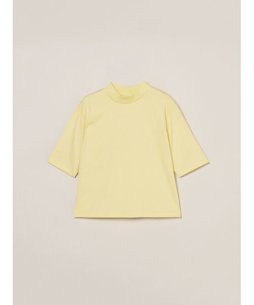 three dots / スリードッツ Tシャツ | Suvin 28 jersey mock neck tee（lemon）