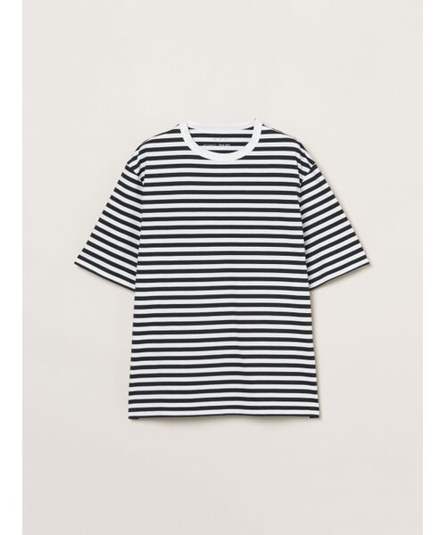 three dots / スリードッツ Tシャツ | Men's Powderycotton border s/s T（black/white）