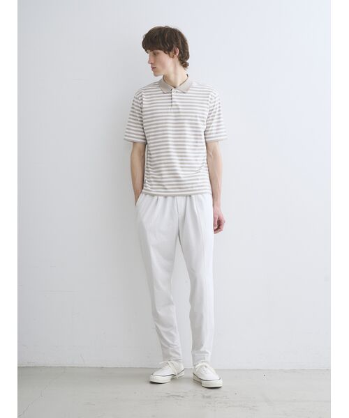 three dots / スリードッツ ポロシャツ | Men's Powdery cotton border polo | 詳細9