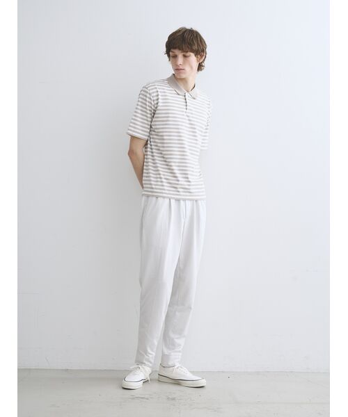 three dots / スリードッツ ポロシャツ | Men's Powdery cotton border polo | 詳細10