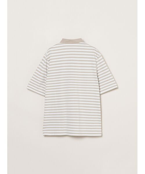 three dots / スリードッツ ポロシャツ | Men's Powdery cotton border polo | 詳細1