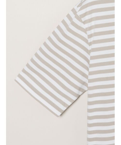 three dots / スリードッツ ポロシャツ | Men's Powdery cotton border polo | 詳細3