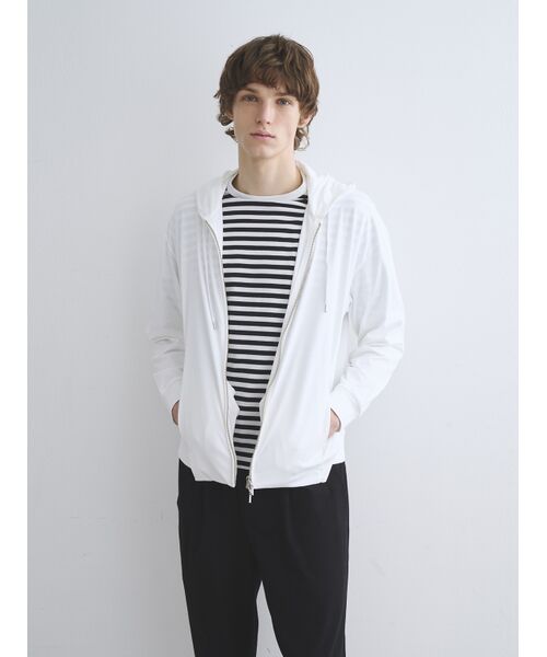 three dots / スリードッツ パーカー | Men's Powdery cotton zip up hoody | 詳細6