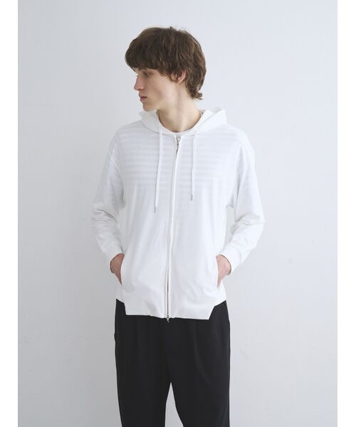 three dots / スリードッツ パーカー | Men's Powdery cotton zip up hoody | 詳細8
