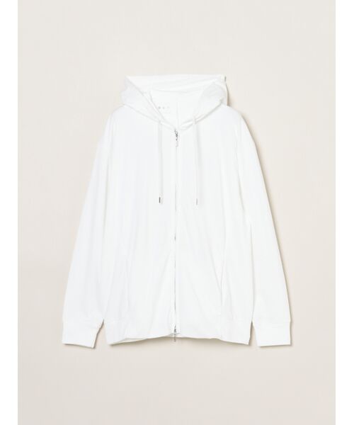three dots / スリードッツ パーカー | Men's Powdery cotton zip up hoody（white）