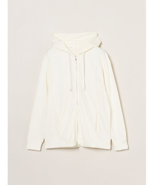 three dots / スリードッツ パーカー | Men's Powdery cotton zip up hoody（ivory）