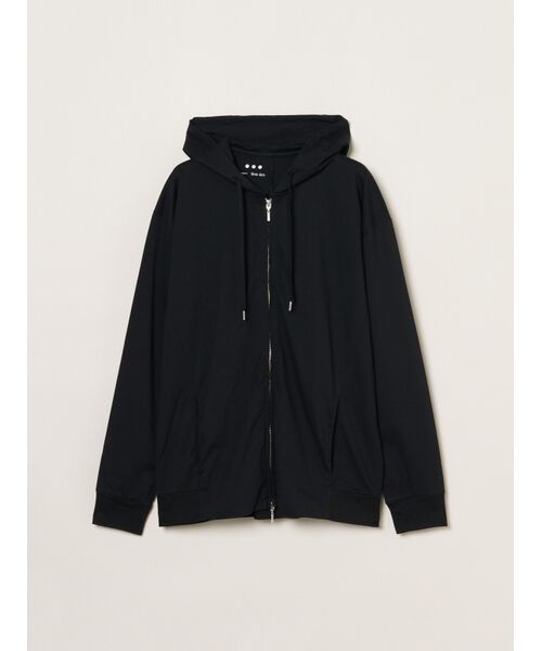 three dots / スリードッツ パーカー | Men's Powdery cotton zip up hoody（black）