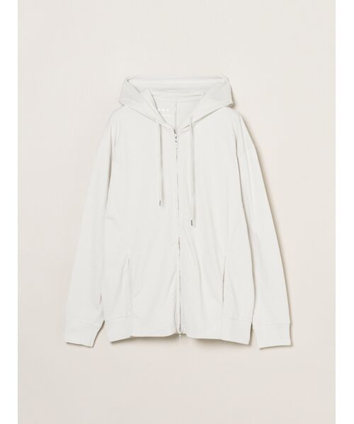 three dots / スリードッツ パーカー | Men's Powdery cotton zip up hoody（ice grey）