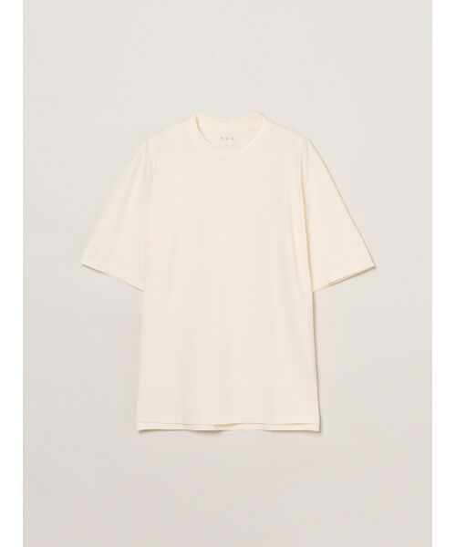 three dots / スリードッツ Tシャツ | Men's sanded jersey pique s/s T（ecru）