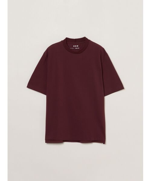 three dots / スリードッツ Tシャツ | Men's sanded jersey pique s/s T（bordeaux）