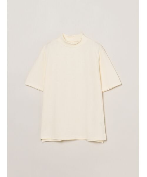 three dots / スリードッツ Tシャツ | Men's sandedjerseypique mockneck（ecru）
