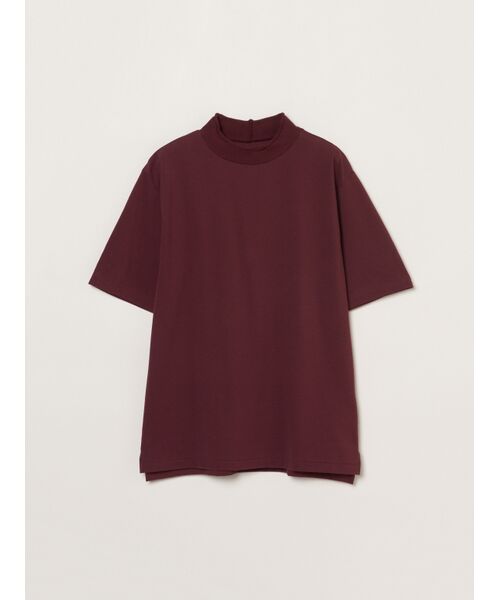 three dots / スリードッツ Tシャツ | Men's sandedjerseypique mockneck（bordeaux）